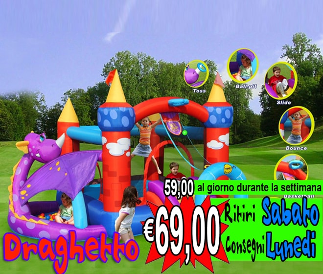 gonfiabile draghetto | noleggio gonfiabili padova